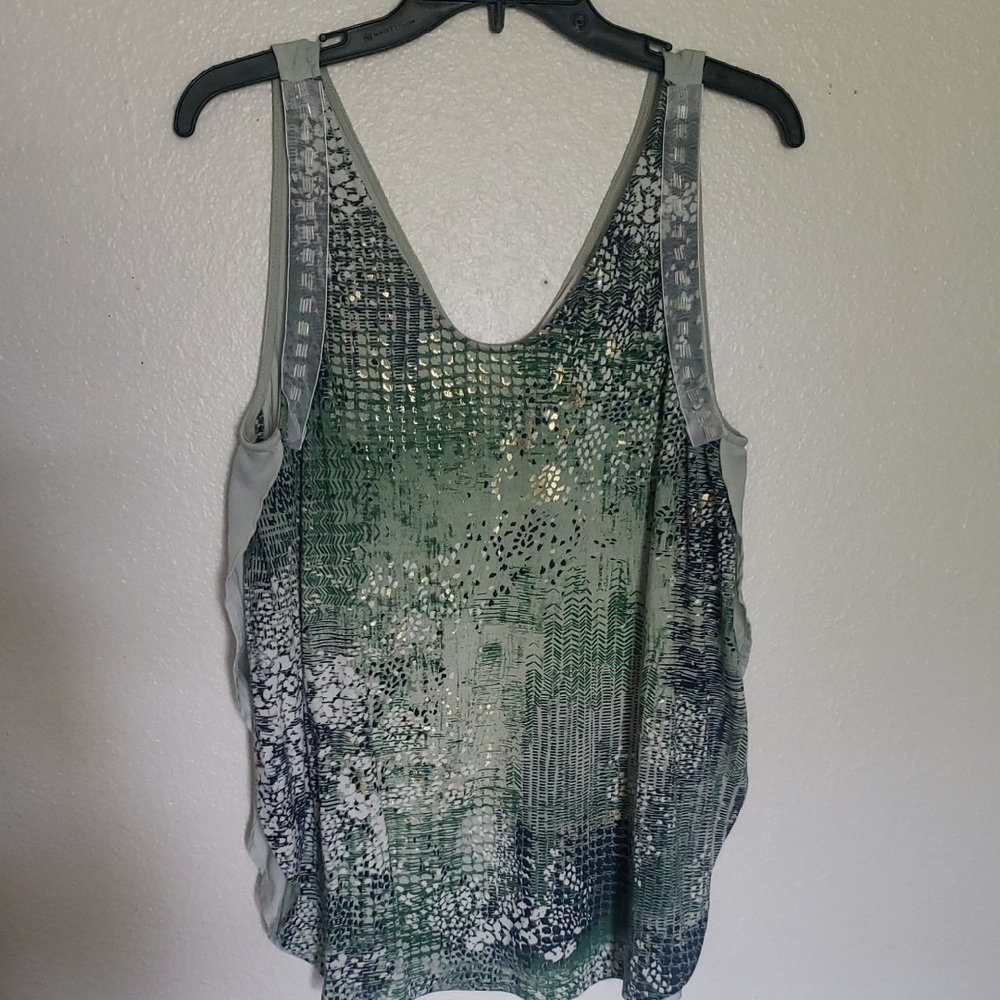 Miss Me Green and Black Sequin Tank Top